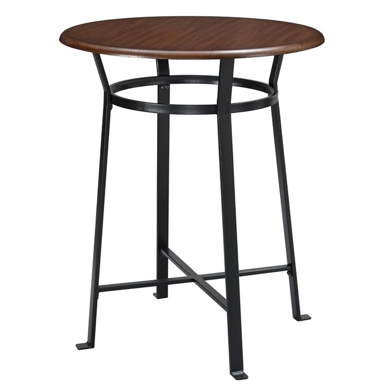 Dorel Living Montgomery 3 Piece Round Pub Set in Dark Mahogany