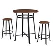 Dorel Living Montgomery 3 Piece Round Pub Set in Dark Mahogany