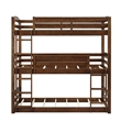 Dorel Living Sierra Twin over Twin Triple Bunk Bed in Mocha Brown