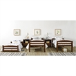 Dorel Living Sierra Twin over Twin Triple Bunk Bed in Mocha Brown