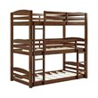 Dorel Living Sierra Twin over Twin Triple Bunk Bed in Mocha Brown