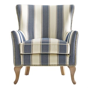dorel asia reva transitional fabric accent chair in blue finish