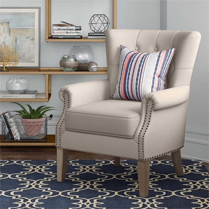 Dorel Living Accent Chair in Beige