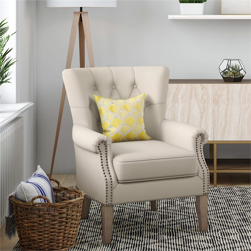 Dorel Living Accent Chair in Beige