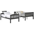 Dorel Living Airlie Twin Over Full Bunk Bed in Slate Gray
