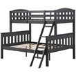 Dorel Living Airlie Twin Over Full Bunk Bed in Slate Gray