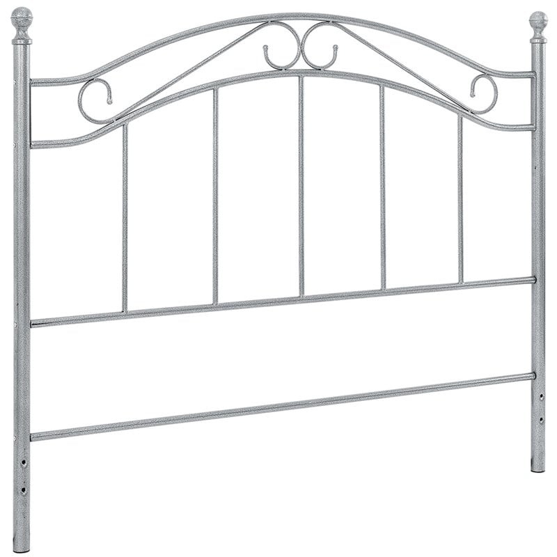 Dorel Living Winnie Queen Metal Spindle Headboard in Pewter