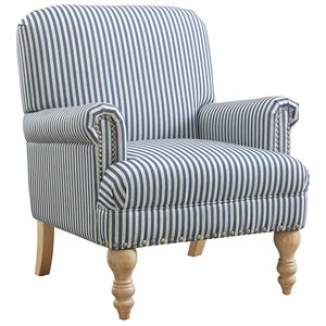 dorel living jaya accent chair in blue stripe