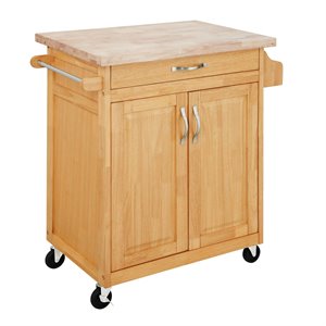 dorel living wood top kitchen cart