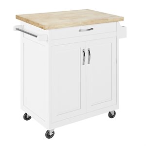 dorel living wood top kitchen cart