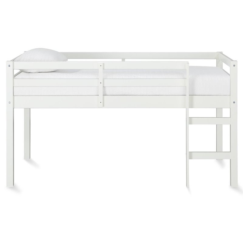 Dorel Living Milton Traditional Wood Twin Junior Loft Bed in White