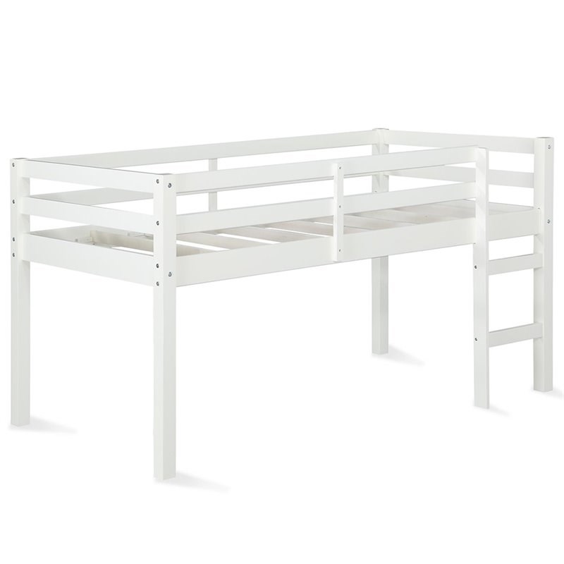 Dorel Living Milton Traditional Wood Twin Junior Loft Bed in White
