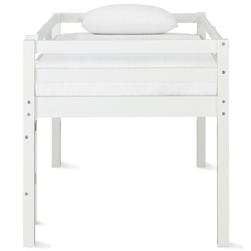 Dorel Living Milton Traditional Wood Twin Junior Loft Bed in White