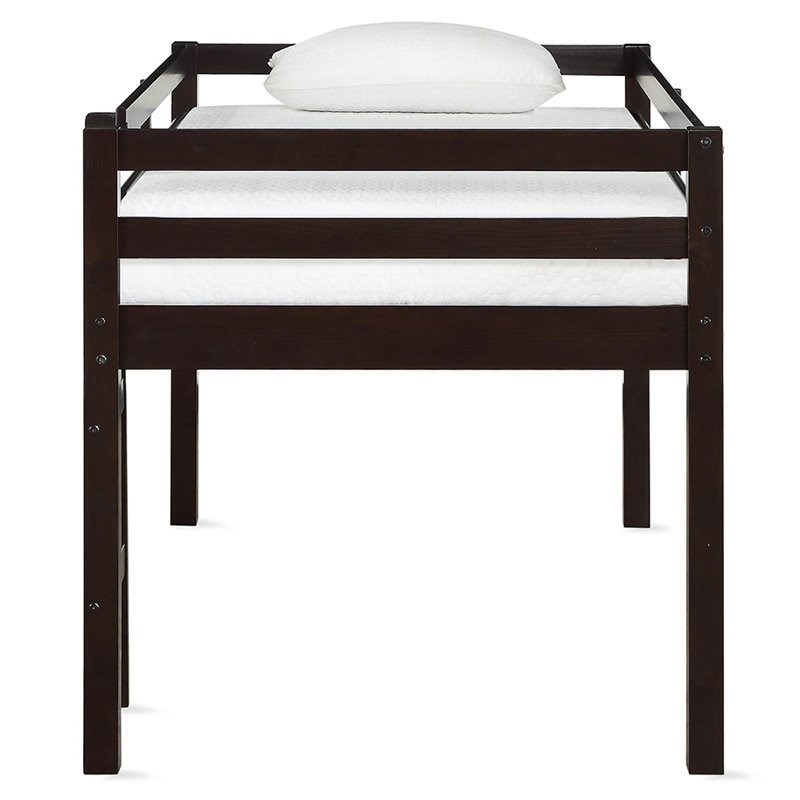 Dorel Living Milton Twin Junior Loft Bed in Espresso