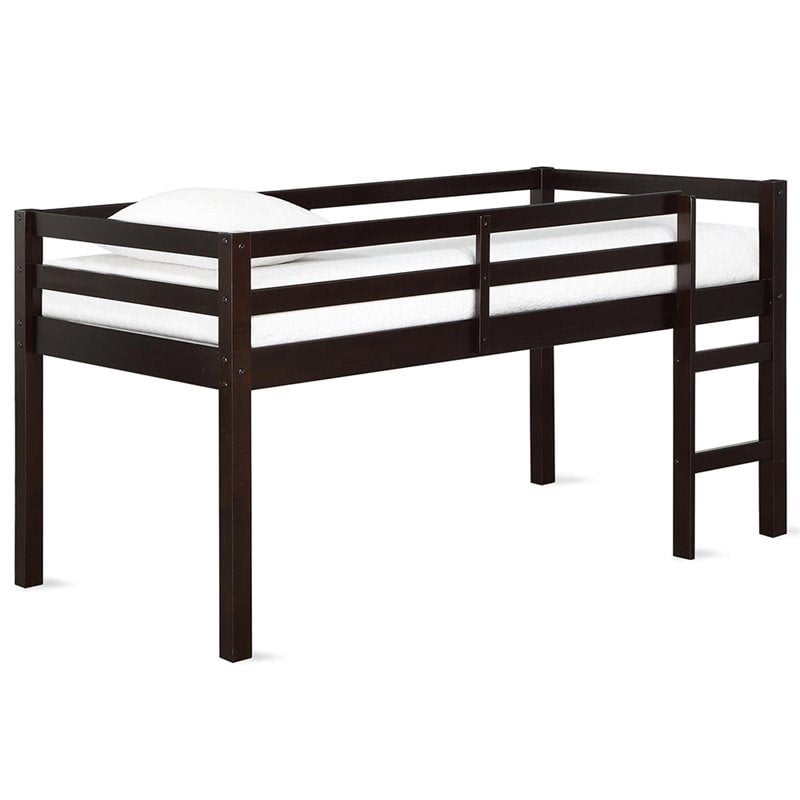 Dorel Living Milton Twin Junior Loft Bed in Espresso