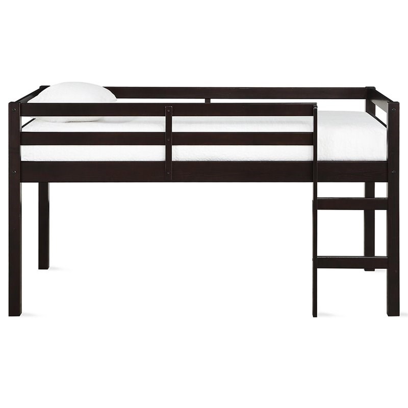 Dorel Living Milton Twin Junior Loft Bed in Espresso