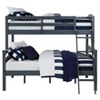 Dorel Living Brady Traditional Wood Twin Over Full Bunk Bed in Gray