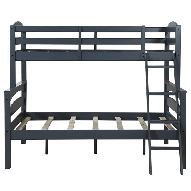 Dorel Living Brady Traditional Wood Twin Over Full Bunk Bed in Gray