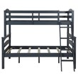 Dorel Living Brady Traditional Wood Twin Over Full Bunk Bed in Gray