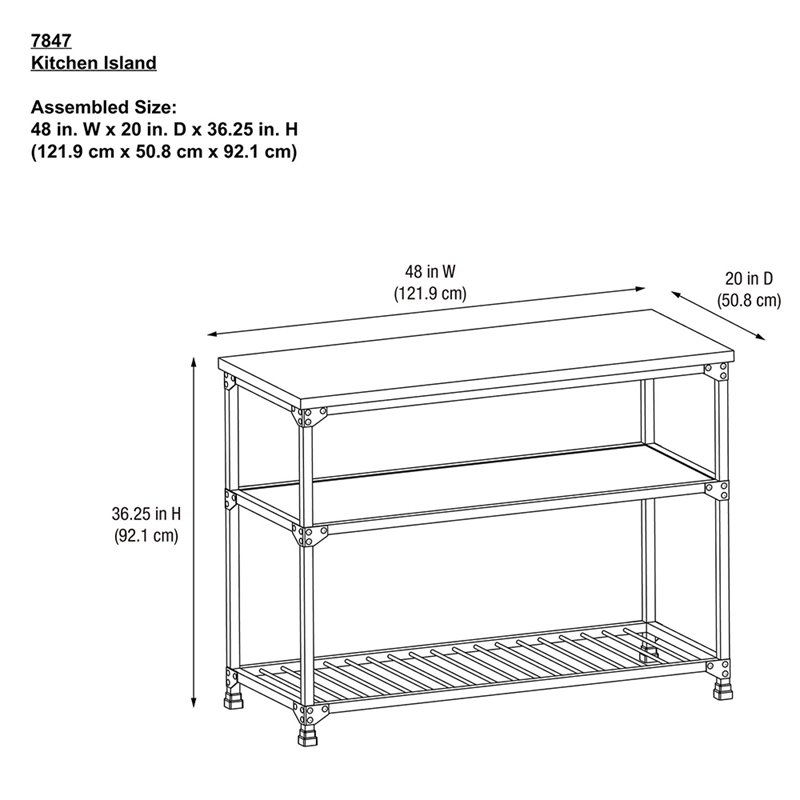 Dorel Living Cassy Multifunction Kitchen Island in Rustic Antique Oak