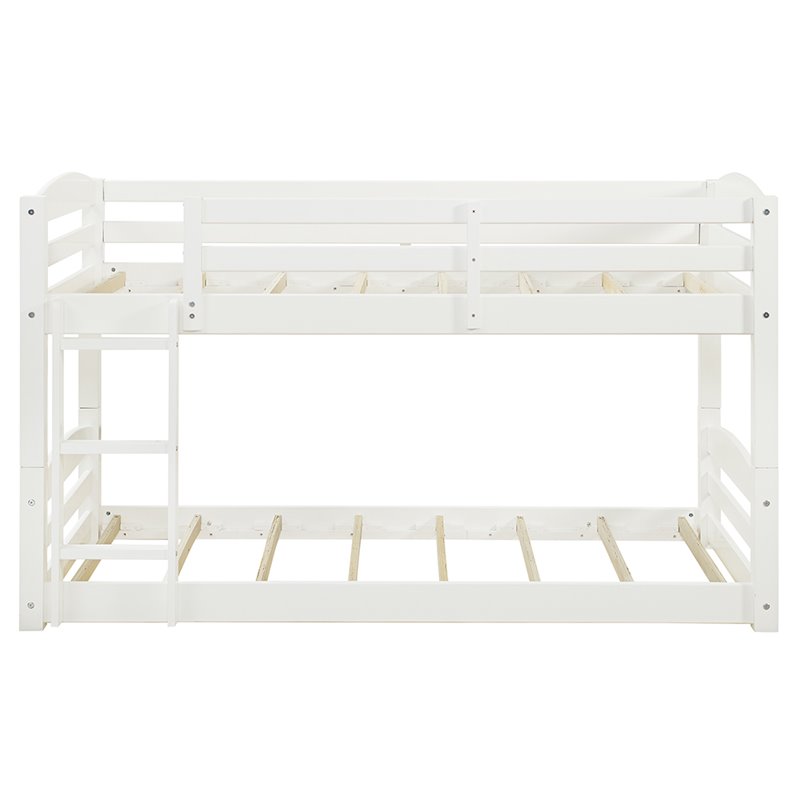 Dorel Living Sierra Traditional Wood Twin Triple Bunk Bed in White 