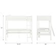 Dorel Living Harlan Twin Loft Bed with Desk in White