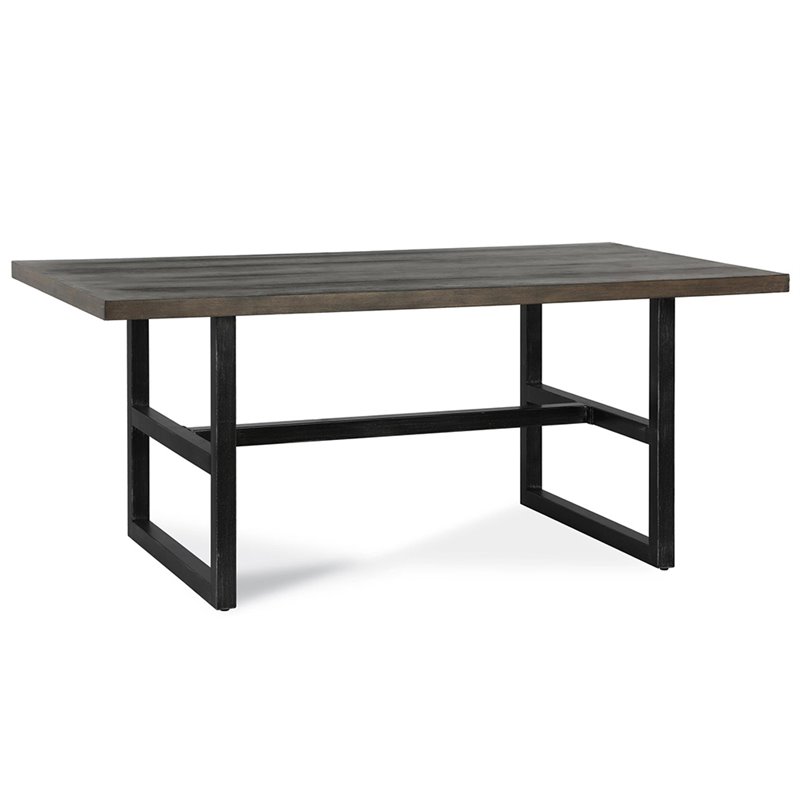 Dorel Living Sloan Trestle Dining Table in Rustic Gray and Black