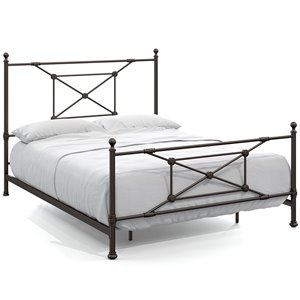 dorel living beaumont queen metal bed in bronze