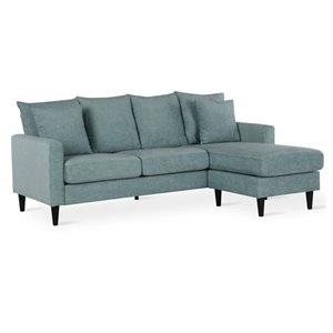dorel living forbin reversible sectional sofa with pillows in teal