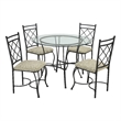 Dorel Living Jersey Glass Top Metal 5 Piece Dinette