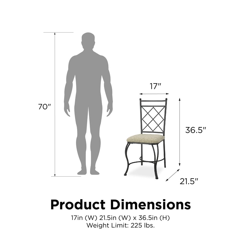 Dorel Living Jersey Glass Top Metal 5 Piece Dinette