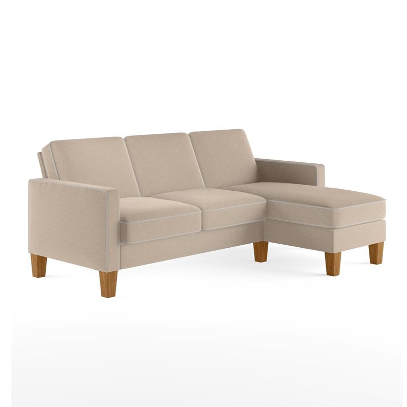 Novogratz Bowen Sectional Sofa L-Shaped Couch in Grey