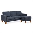 Novogratz Bowen Sectional Sofa L-Shaped Couch in Grey