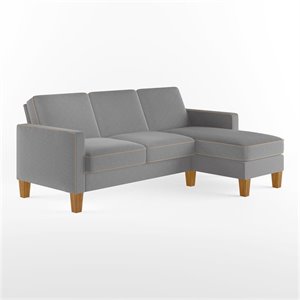 novogratz bowen sectional sofa l-shaped couch in grey