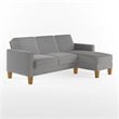 Novogratz Bowen Sectional Sofa L-Shaped Couch in Grey