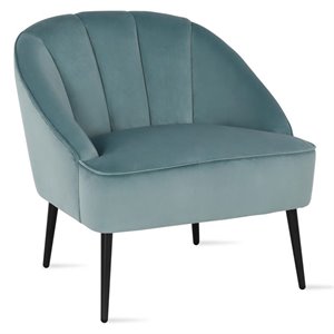 dorel living portland channel back accent chair in blue
