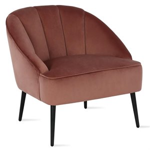 dorel living portland channel back accent chair in rose