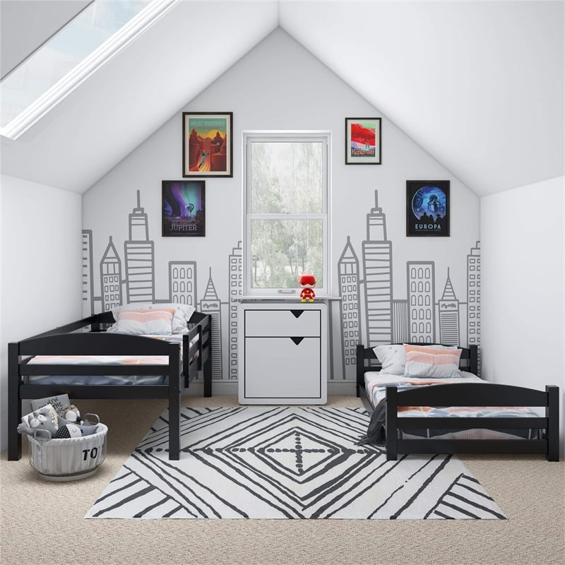 Dorel Living Sierra Twin Bunk Bed in Black