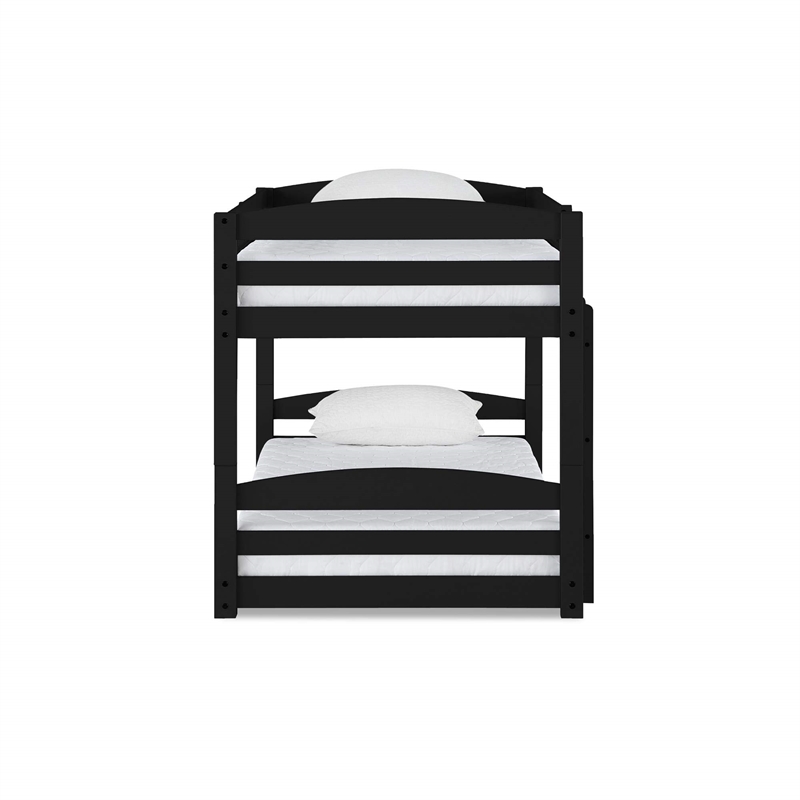 Dorel Living Sierra Twin Floor Bunk Bed in Gray