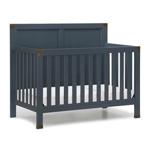 baby relax mid-century miles 5-in-1 wood convertible crib in graphite blue