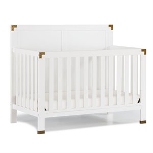 baby relax mid-century miles 5-in-1 wood convertible crib in white