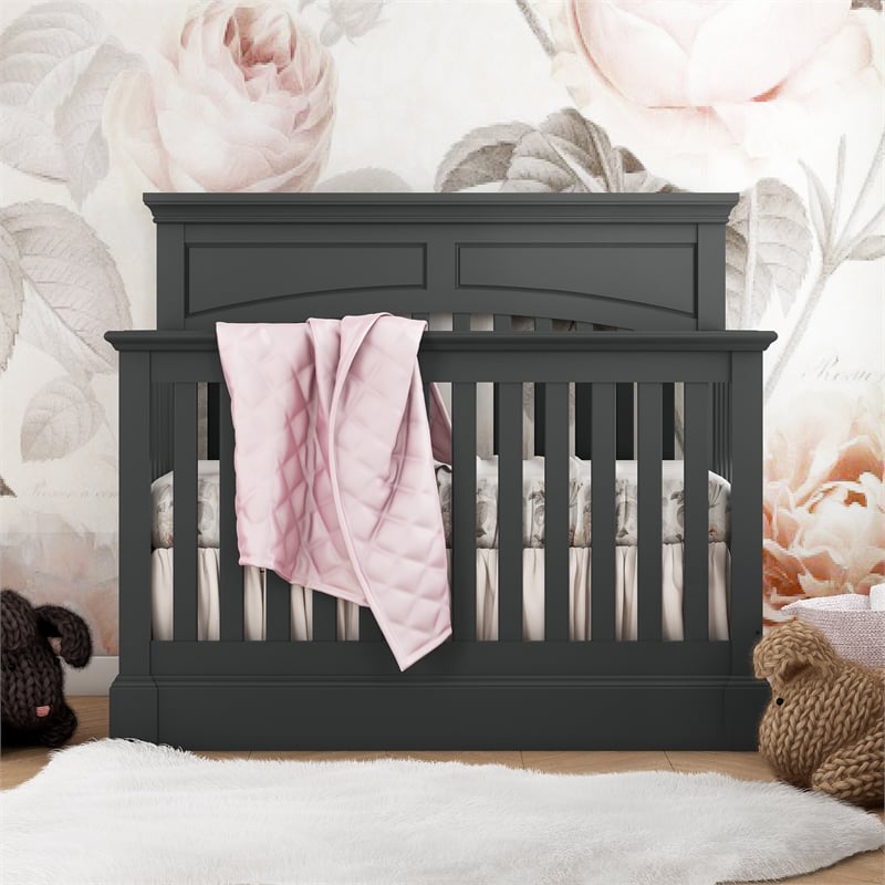 Bertini Fairhaven 5 in 1 Convertible Crib in Slate Gray Cymax Business