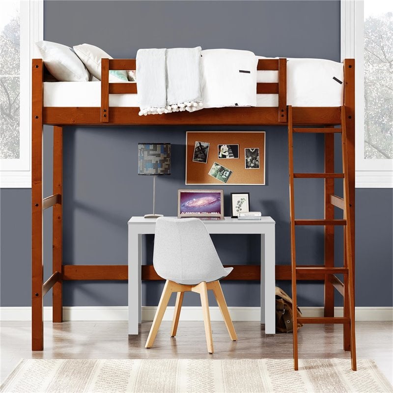 Dorel Living Moon Bay Twin Loft Bed In Walnut | Cymax Business