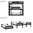 Dorel Living Sierra Triple Floor Bunk Bed in Black