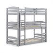 Dorel Living Sierra Triple Floor Wooden Bunk Bed in Gray