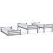 Dorel Living Sierra Triple Floor Wooden Bunk Bed in Gray
