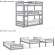 Dorel Living Sierra Triple Floor Wooden Bunk Bed in Gray