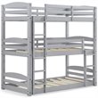 Dorel Living Sierra Triple Floor Wooden Bunk Bed in Gray
