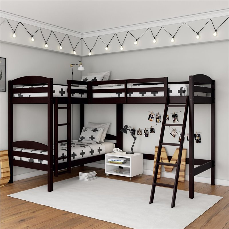 Dorel Living Clearwater Triple Bunk Bed, Triple Bunk Bed Instructions