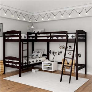 Dorel Living Clearwater Triple Bunk Bed in Espresso